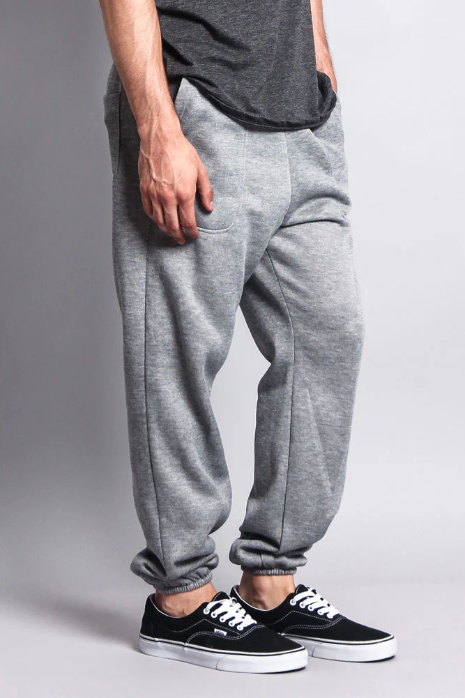 Basic Solid Color Fleece Sweatpants - Image 35