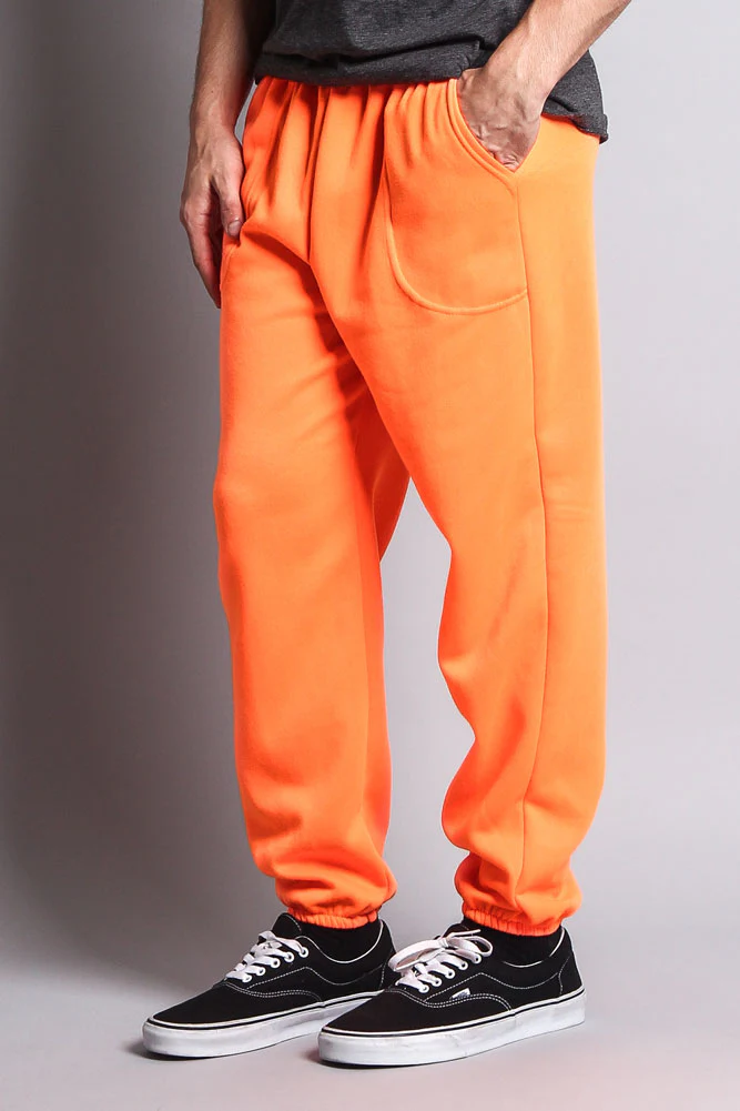 Basic Solid Color Fleece Sweatpants - Image 38