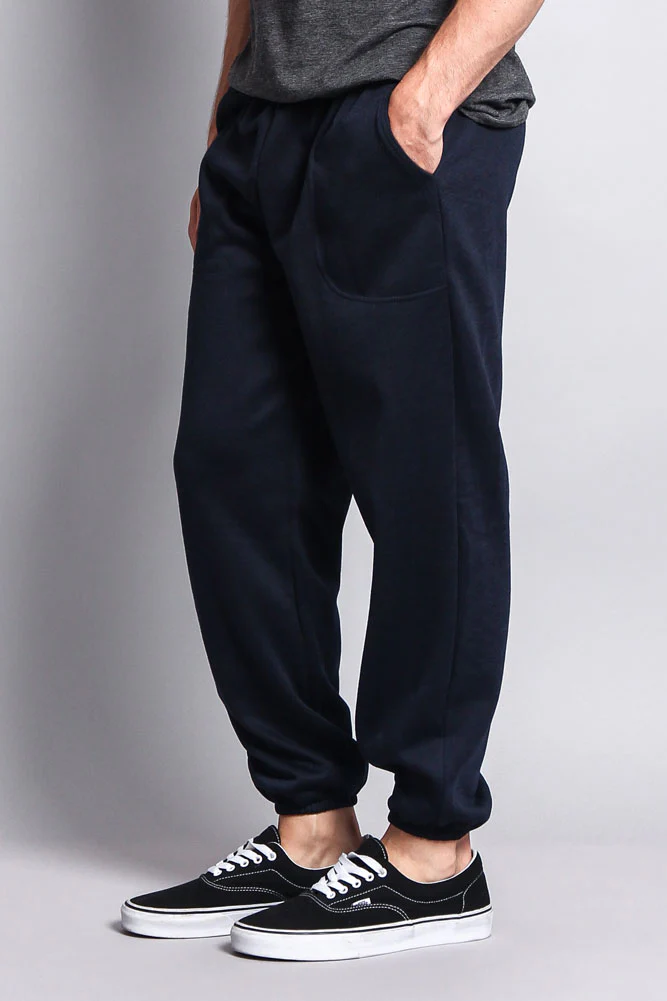 Basic Solid Color Fleece Sweatpants - Image 43