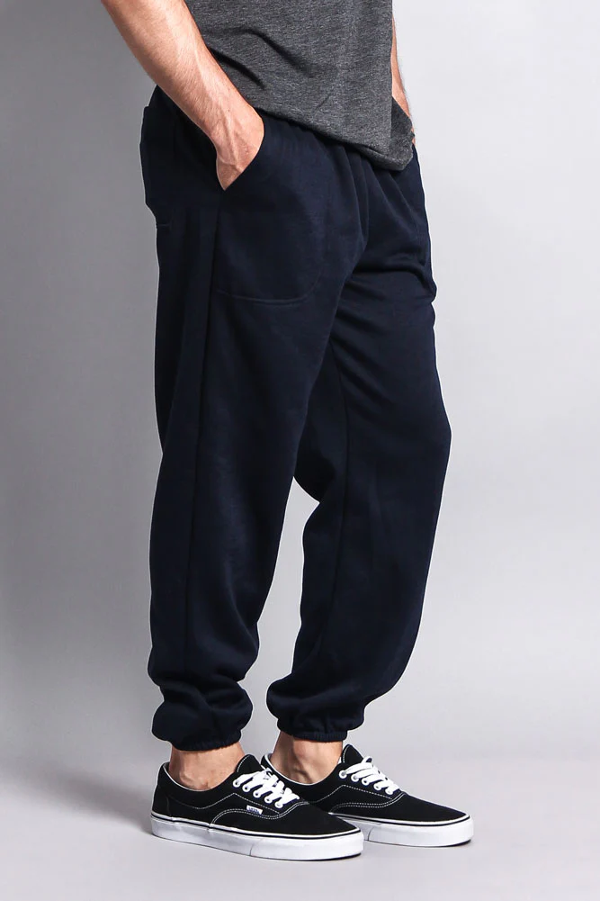 Basic Solid Color Fleece Sweatpants - Image 45
