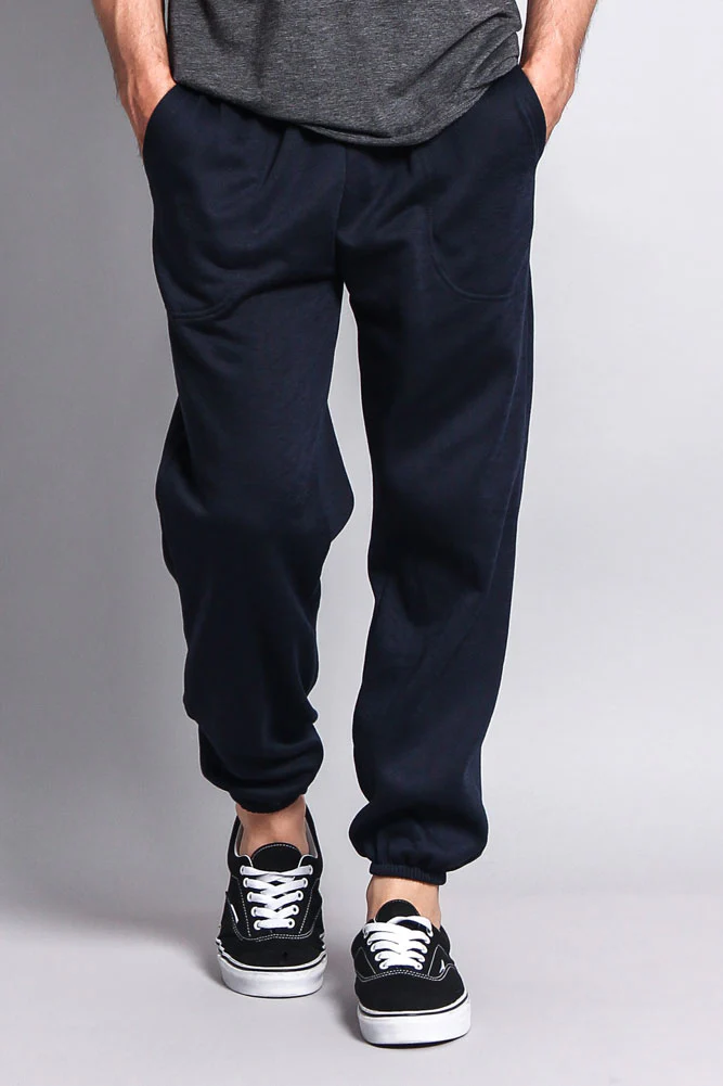 Basic Solid Color Fleece Sweatpants - Image 46