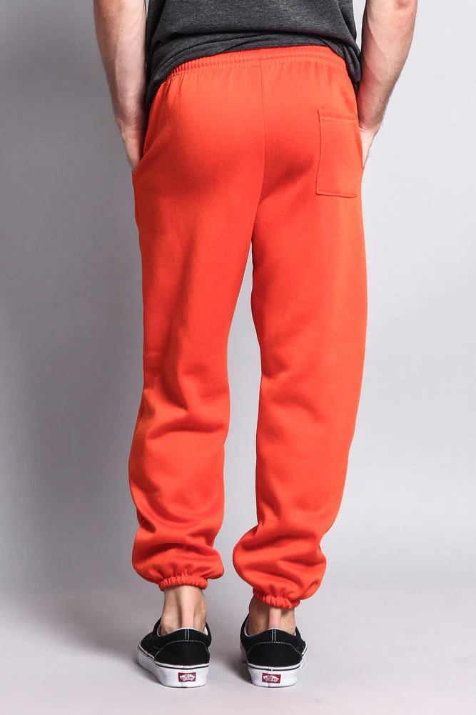 Basic Solid Color Fleece Sweatpants - Image 48