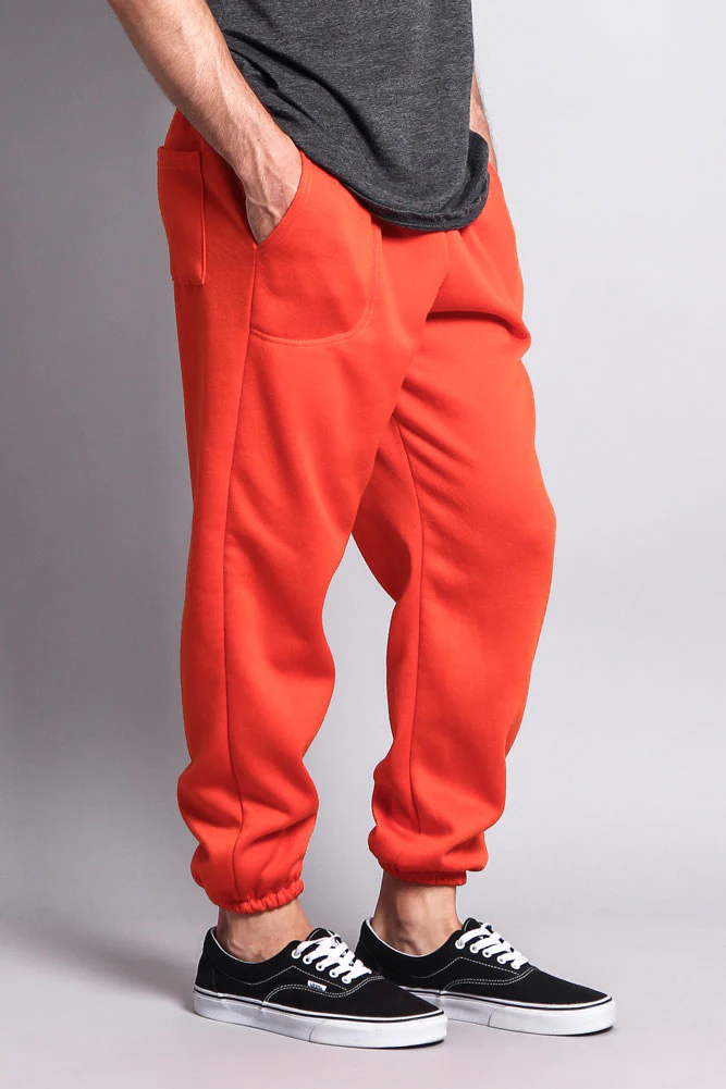 Basic Solid Color Fleece Sweatpants - Image 49
