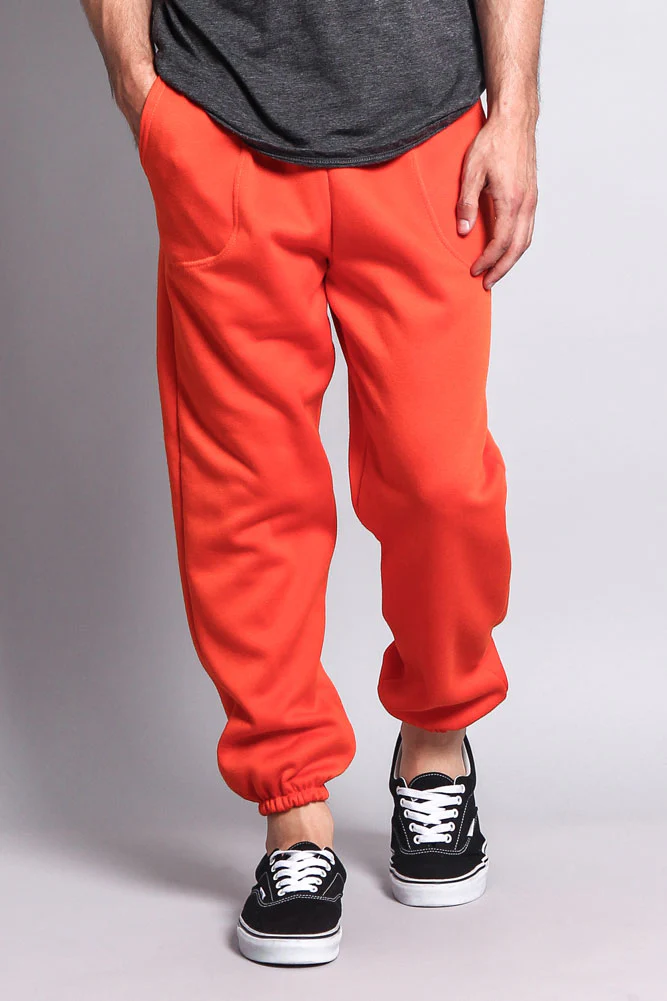 Basic Solid Color Fleece Sweatpants - Image 50