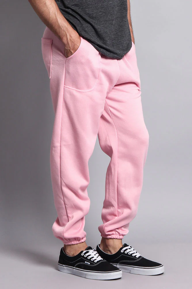 Basic Solid Color Fleece Sweatpants - Image 54