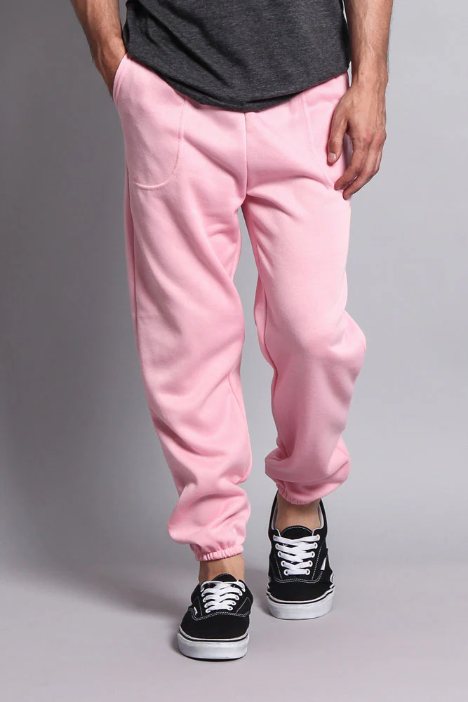 Basic Solid Color Fleece Sweatpants - Image 55
