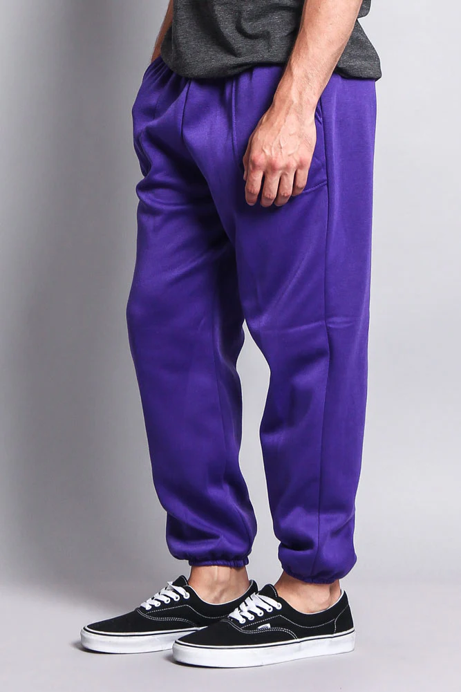 Basic Solid Color Fleece Sweatpants - Image 57