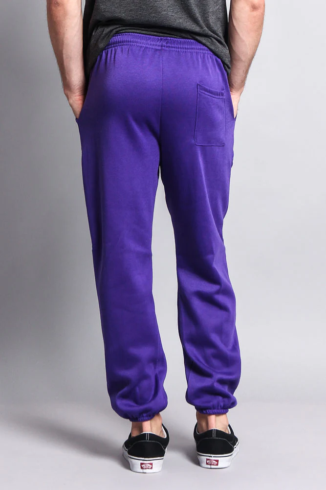 Basic Solid Color Fleece Sweatpants - Image 58