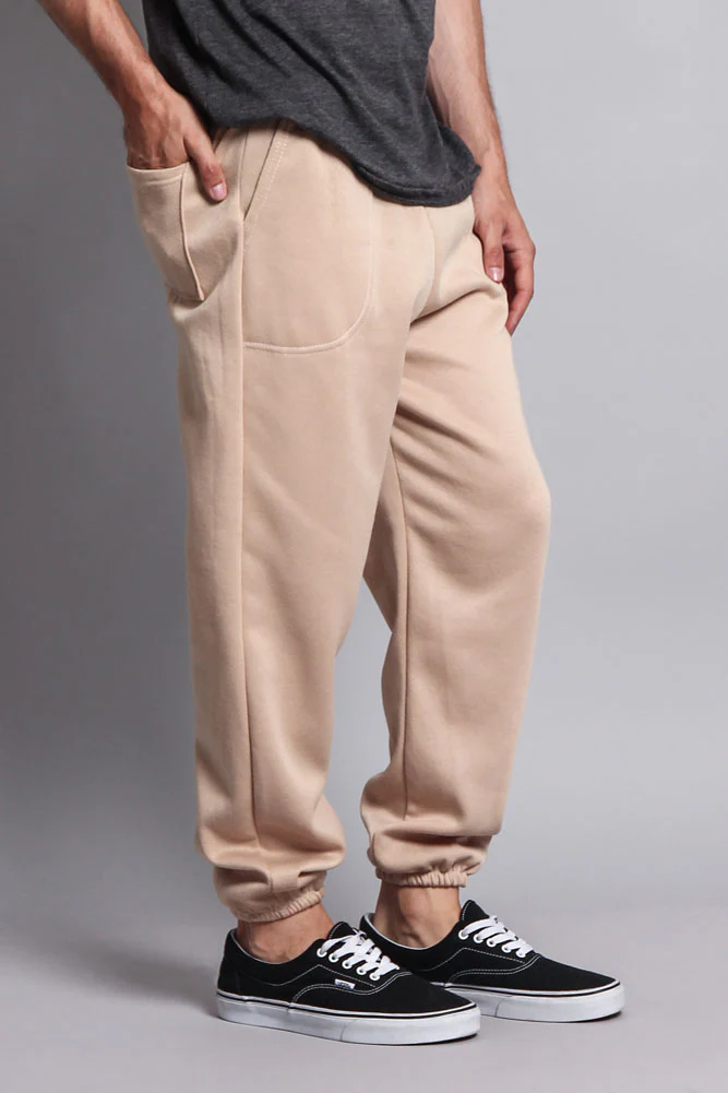 Basic Solid Color Fleece Sweatpants - Image 6