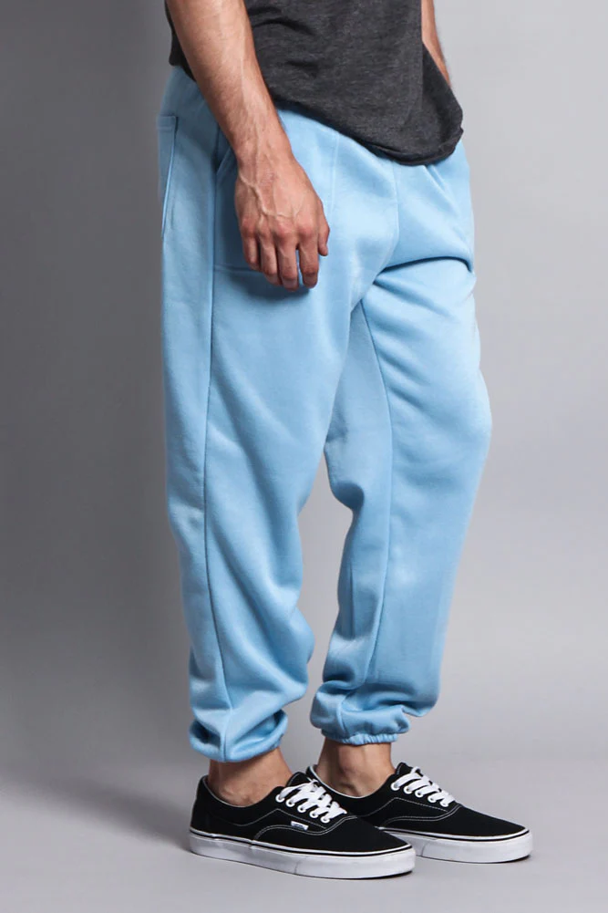 Basic Solid Color Fleece Sweatpants - Image 64