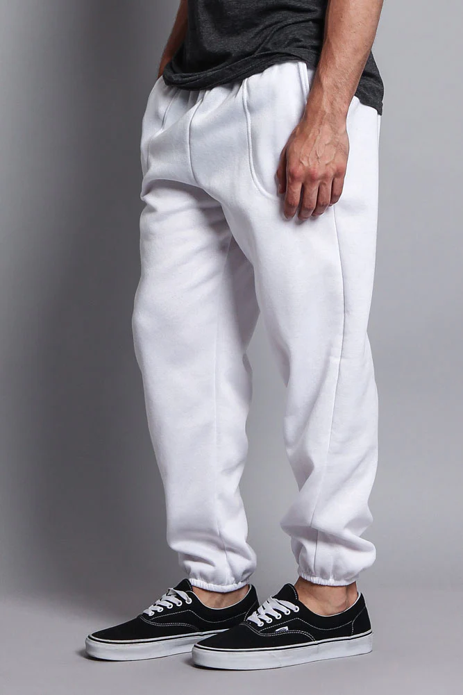 Basic Solid Color Fleece Sweatpants - Image 67