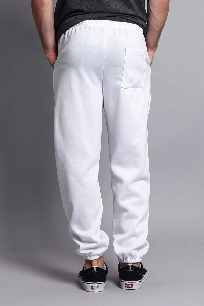 Basic Solid Color Fleece Sweatpants - Image 68