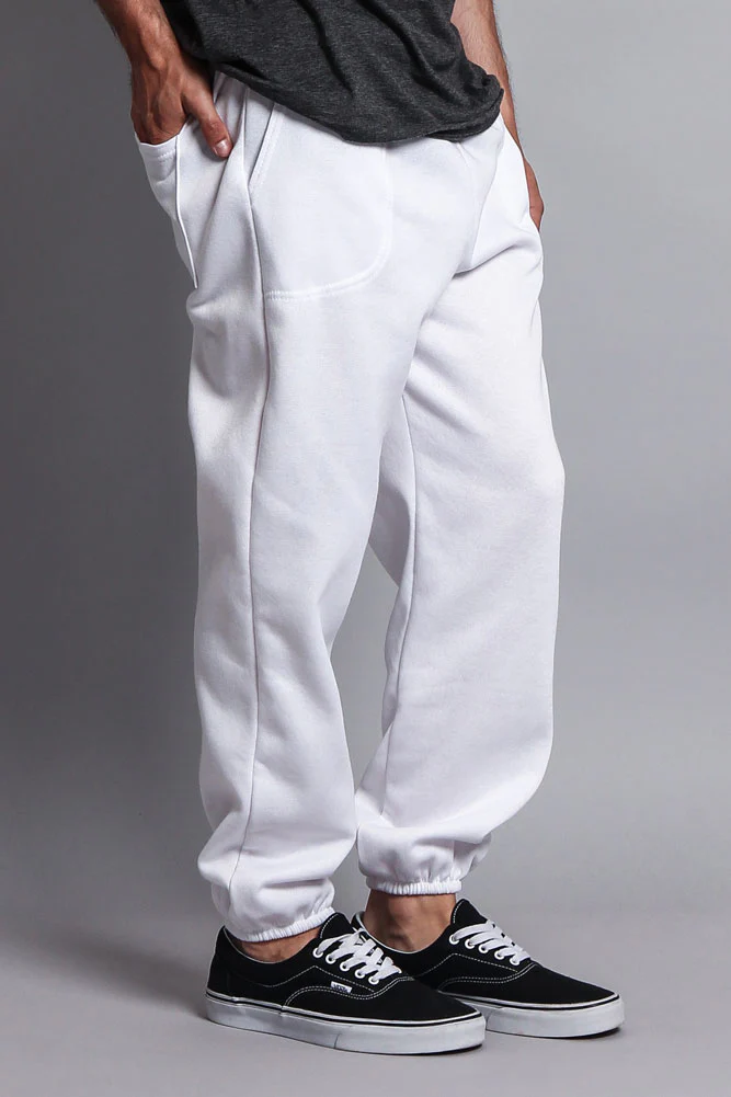 Basic Solid Color Fleece Sweatpants - Image 69