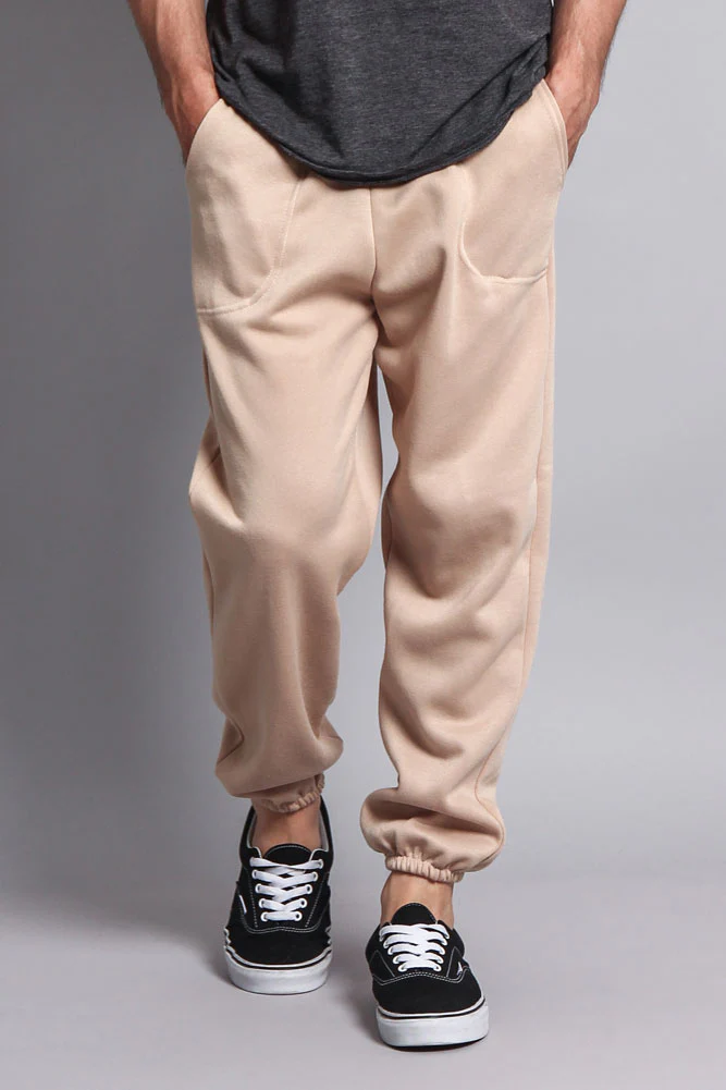 Basic Solid Color Fleece Sweatpants - Image 7