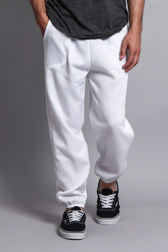Basic Solid Color Fleece Sweatpants - Image 70