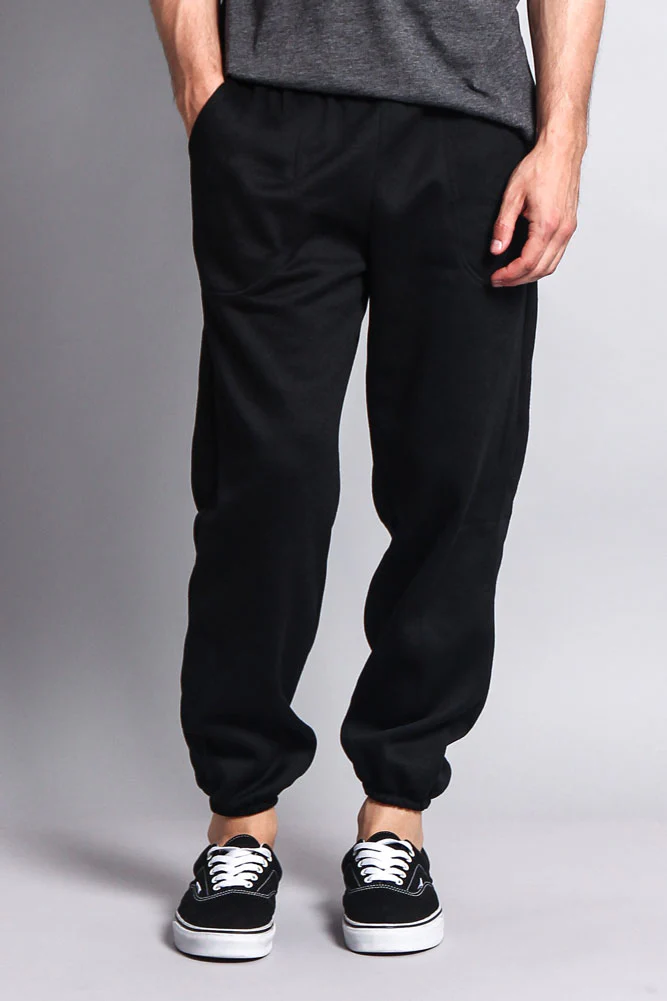 Basic Solid Color Fleece Sweatpants - Image 8
