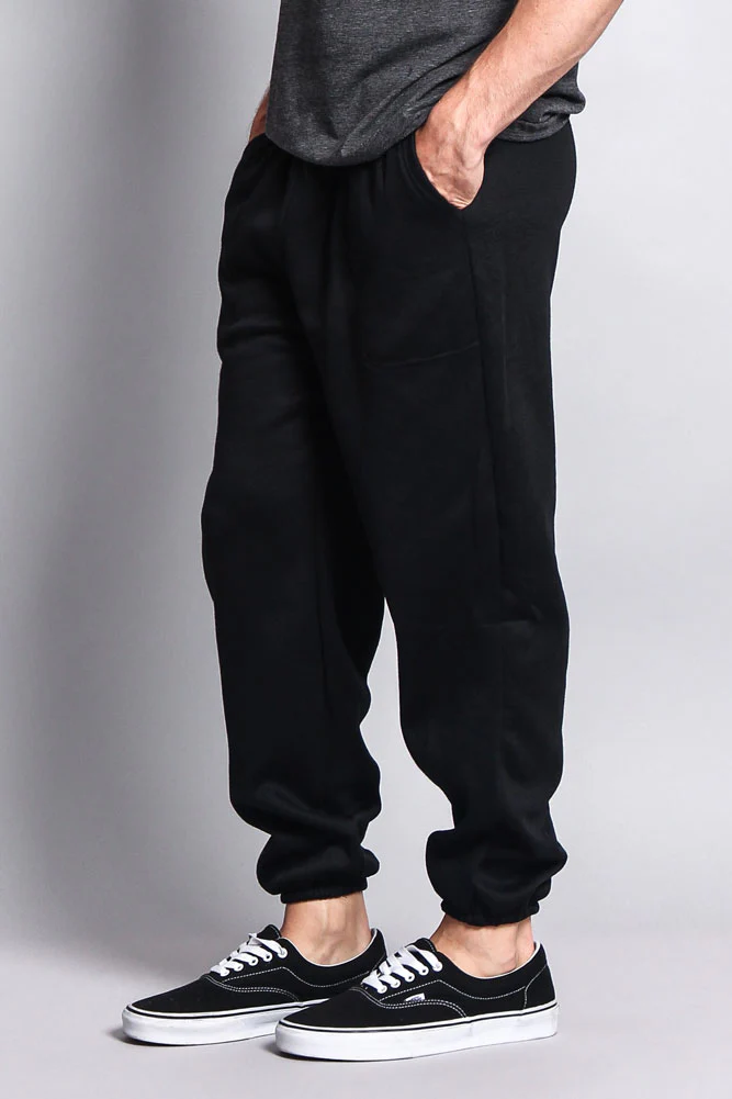 Basic Solid Color Fleece Sweatpants - Image 9
