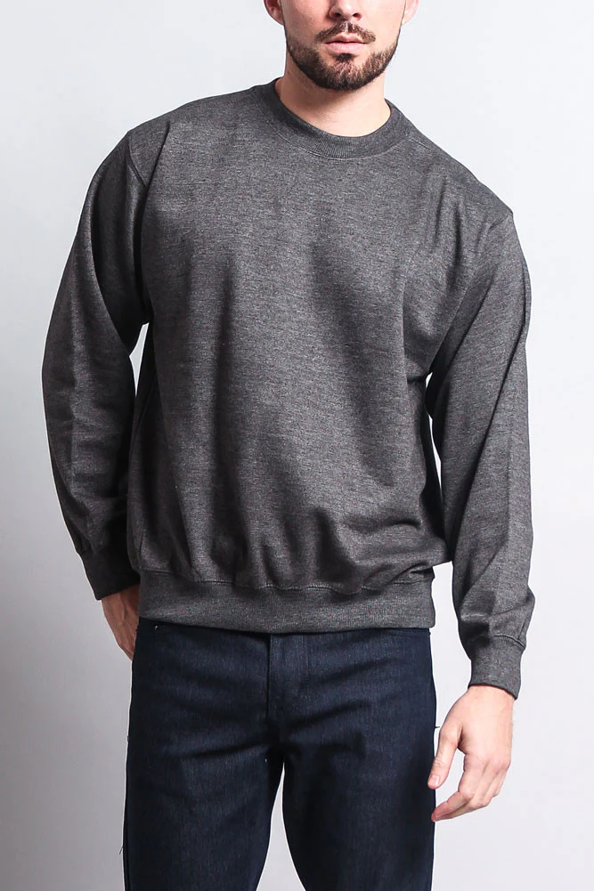 Basic Solid Crew-Neck Sweatshirt - Image 24