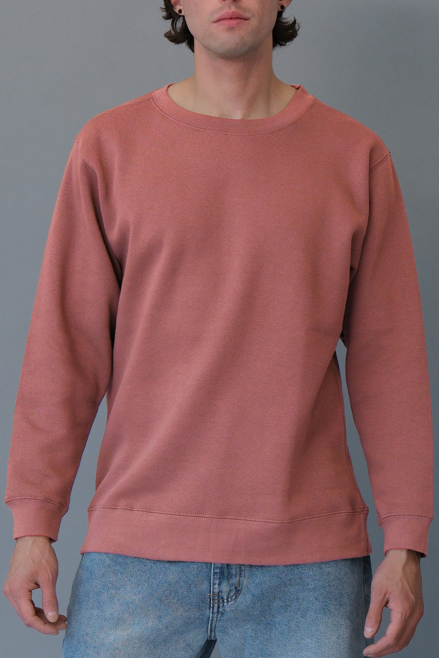 Basic Solid Crew-Neck Sweatshirt - Image 27