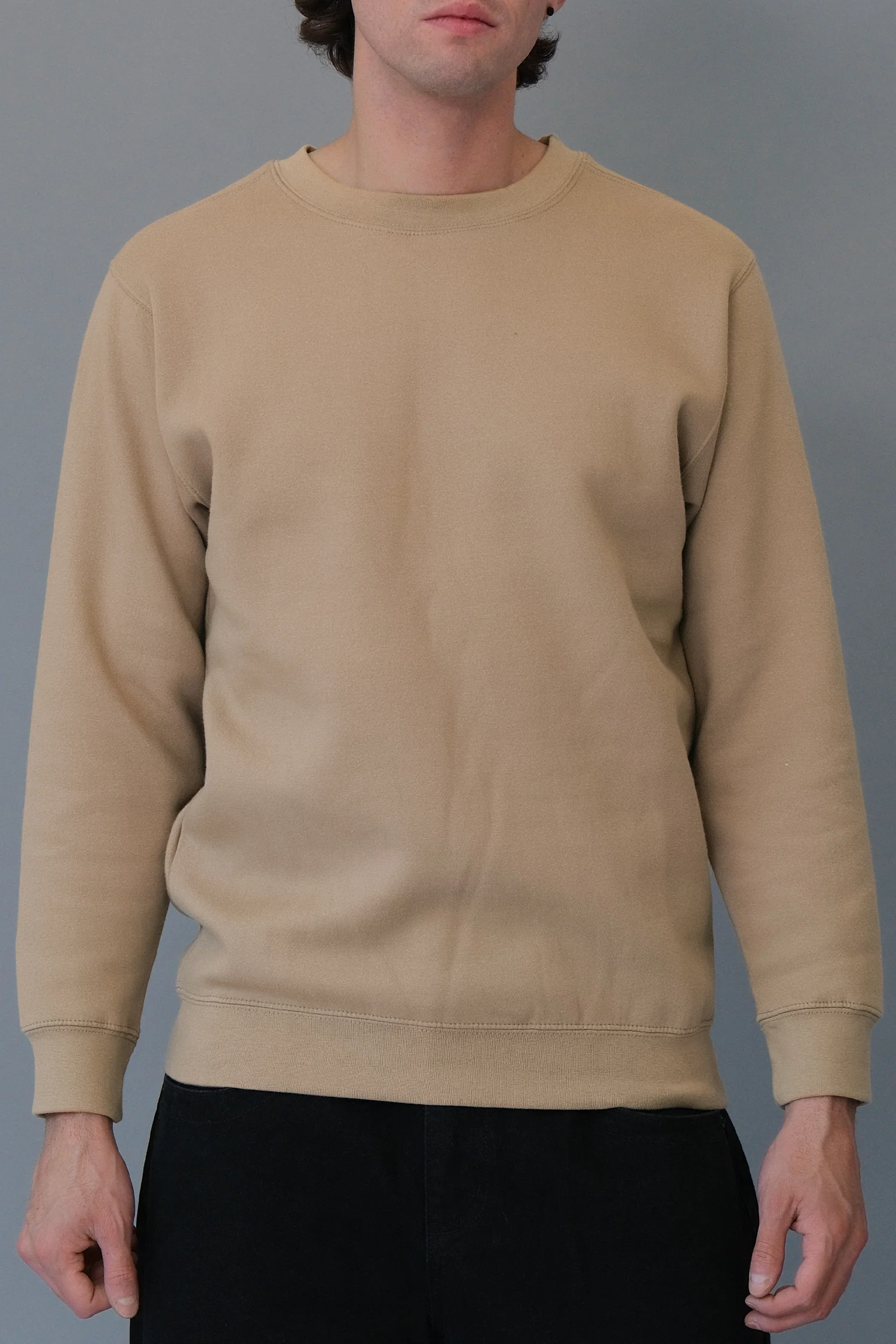 Basic Solid Crew-Neck Sweatshirt - Image 29