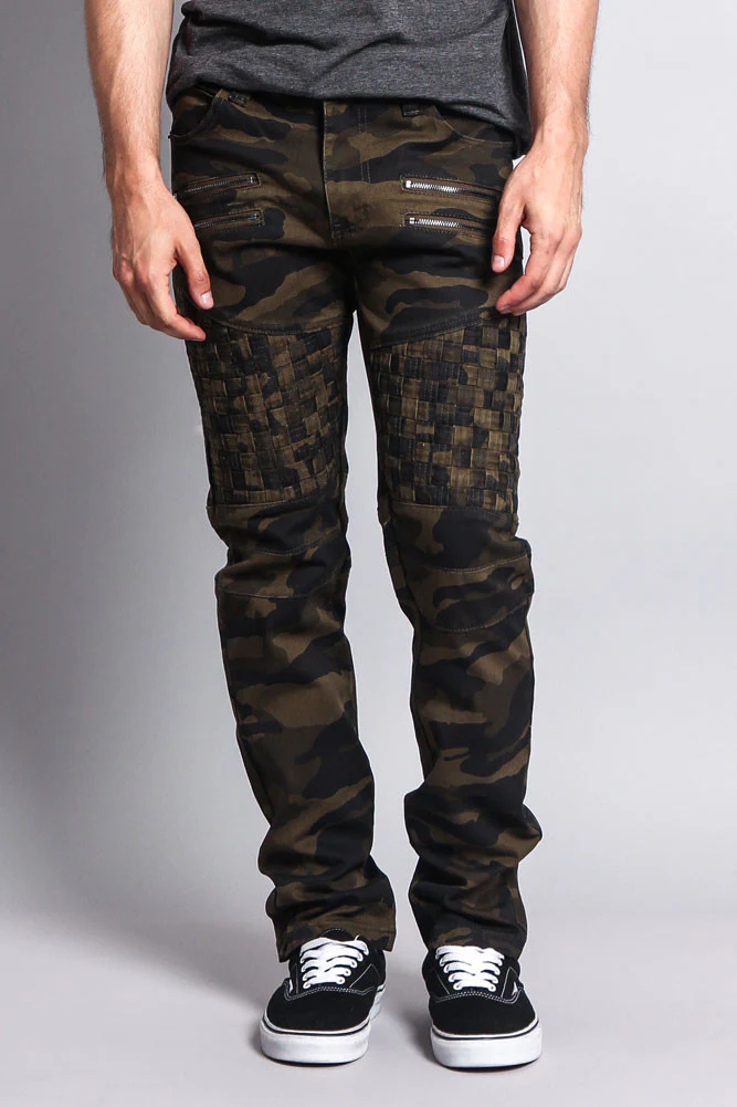 Basket Weave Biker Twill Jeans - Image 12