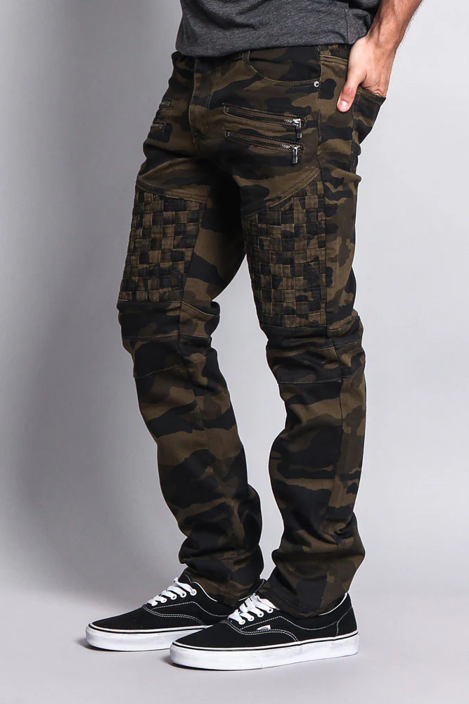 Basket Weave Biker Twill Jeans - Image 13