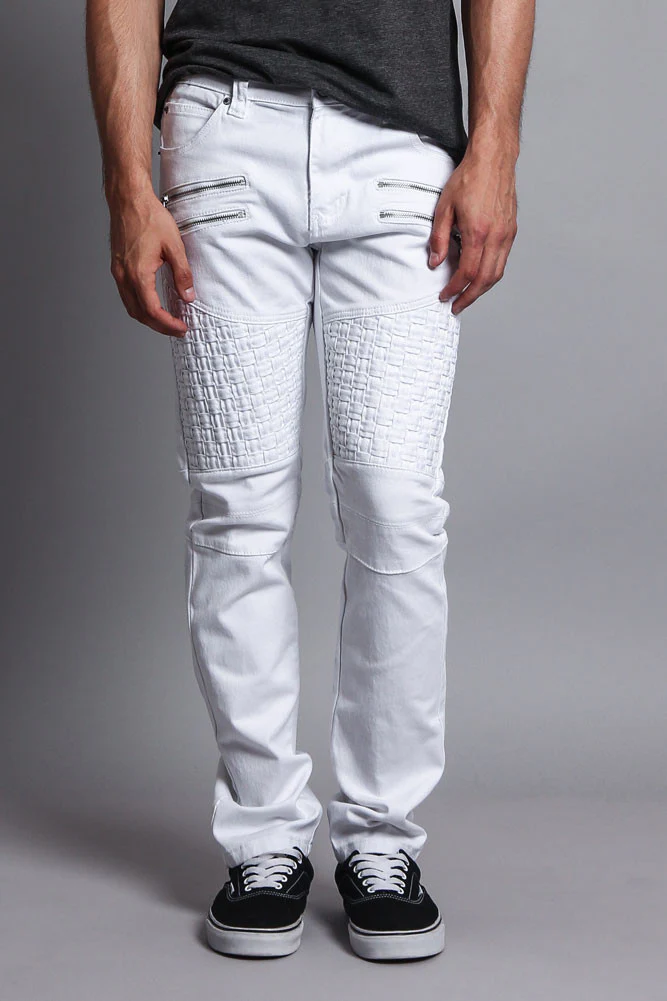 Basket Weave Biker Twill Jeans - Image 26