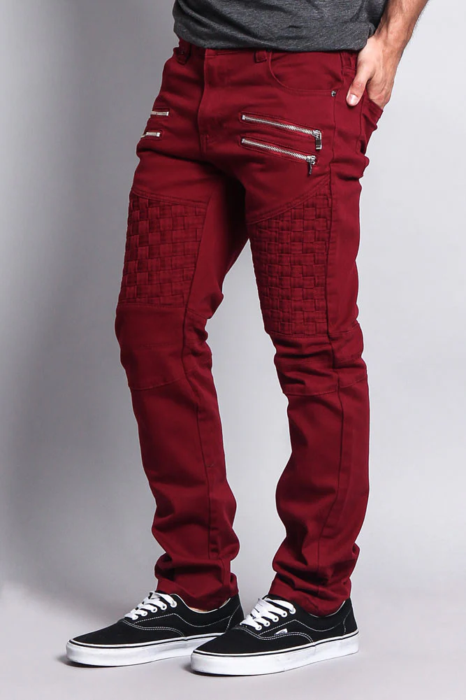 Basket Weave Biker Twill Jeans - Image 8