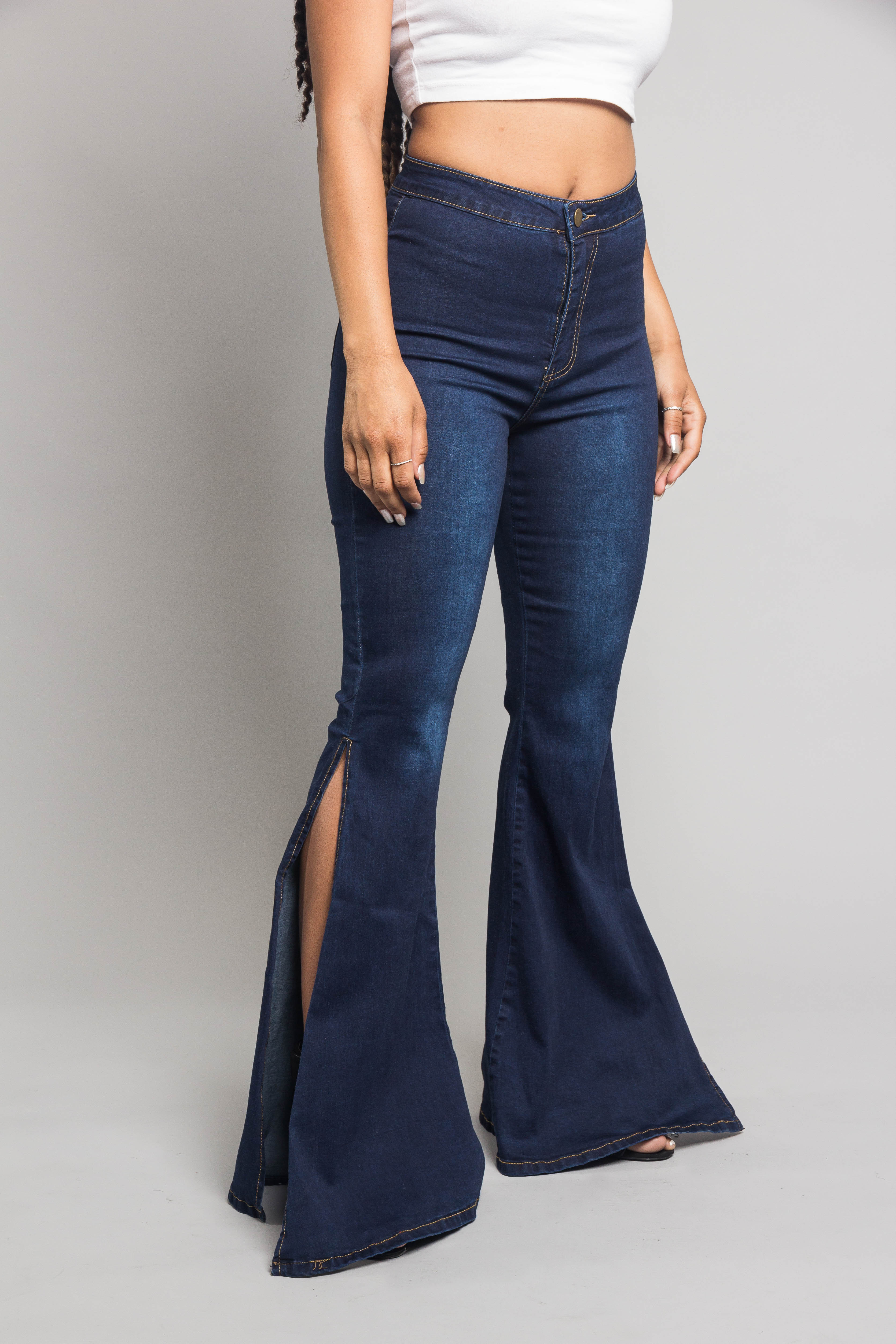 Bell Bottom Slit Jeans - Image 4