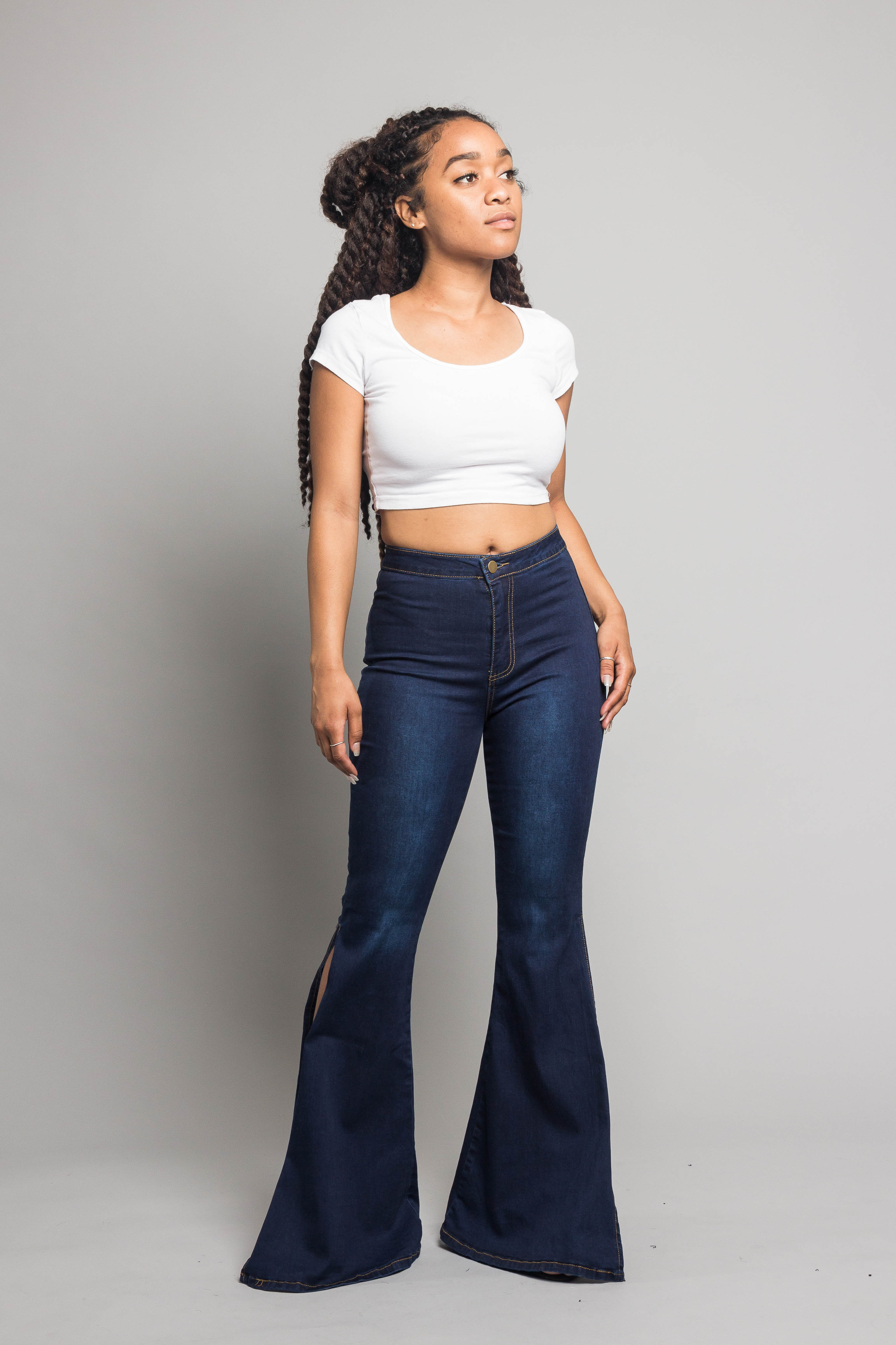 Bell Bottom Slit Jeans - Image 6