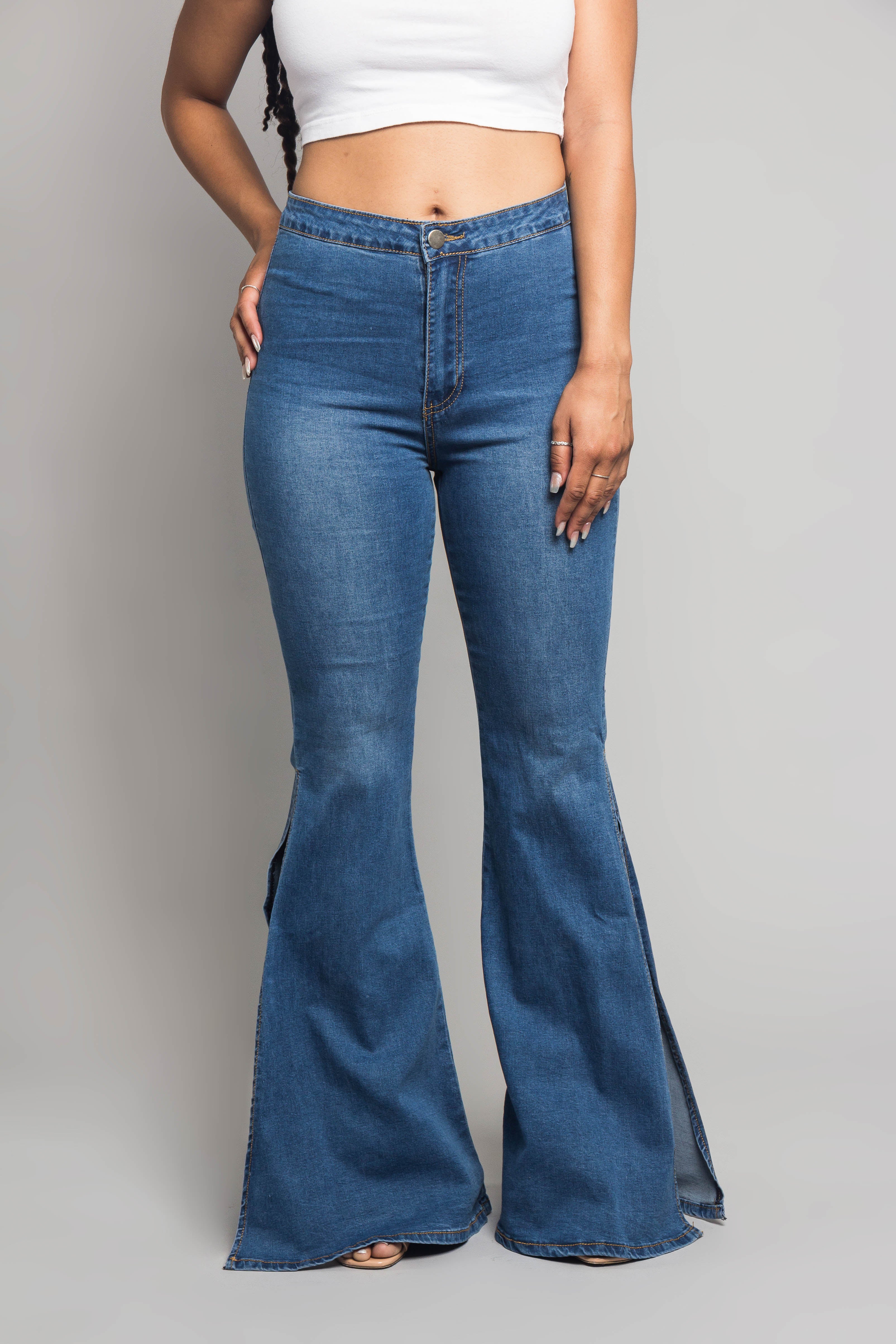 Bell Bottom Slit Jeans - Image 7