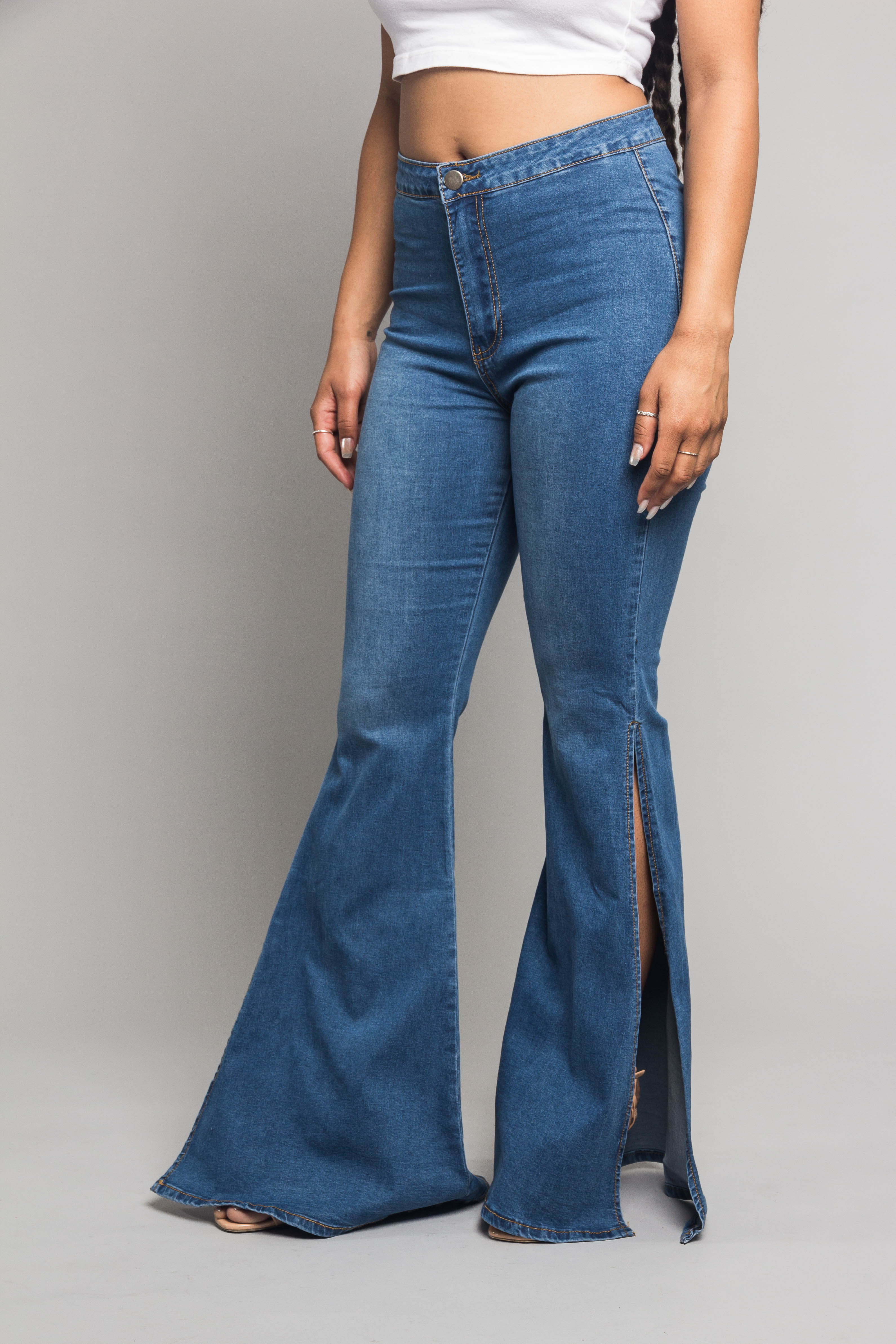 Bell Bottom Slit Jeans - Image 8