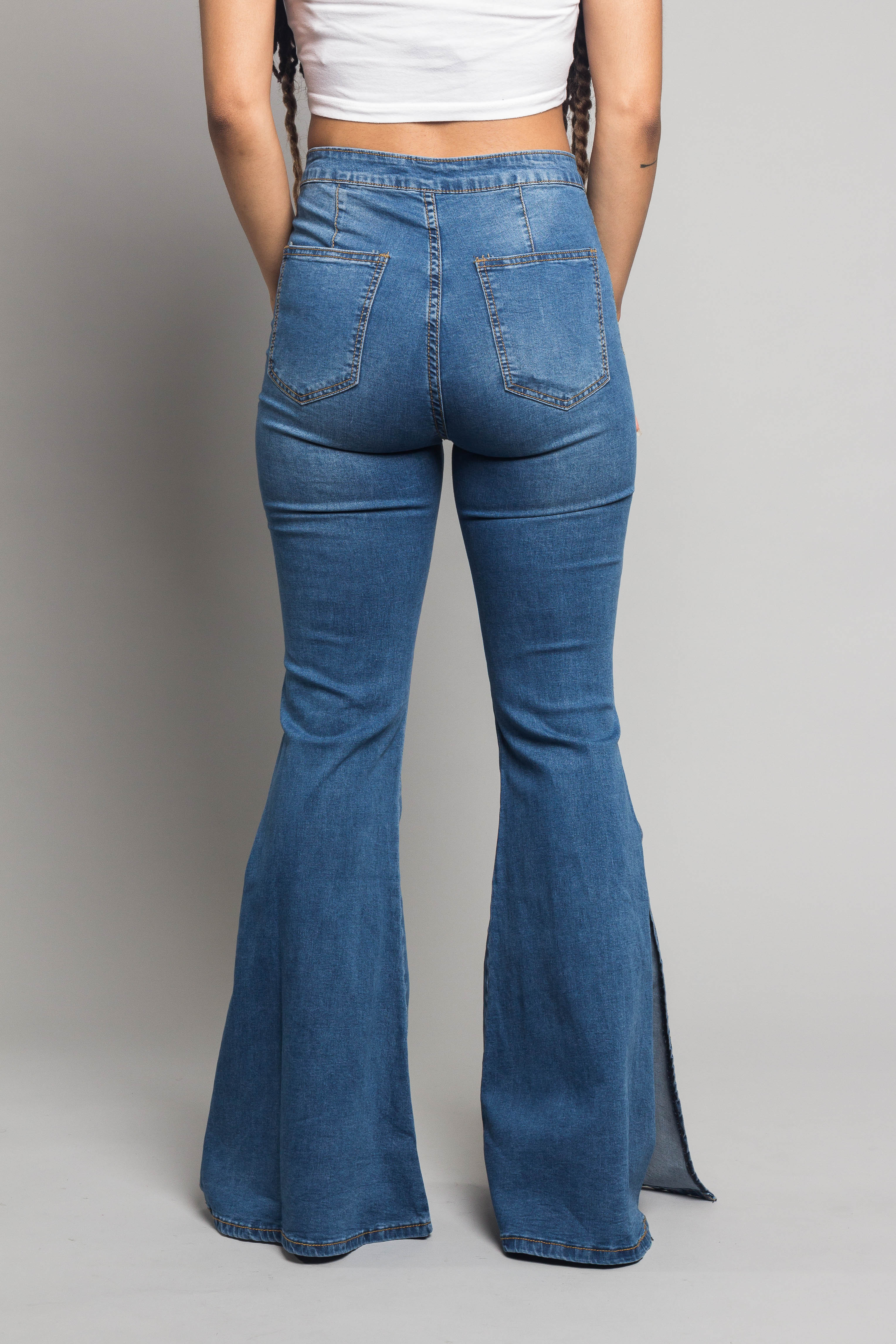 Bell Bottom Slit Jeans - Image 9