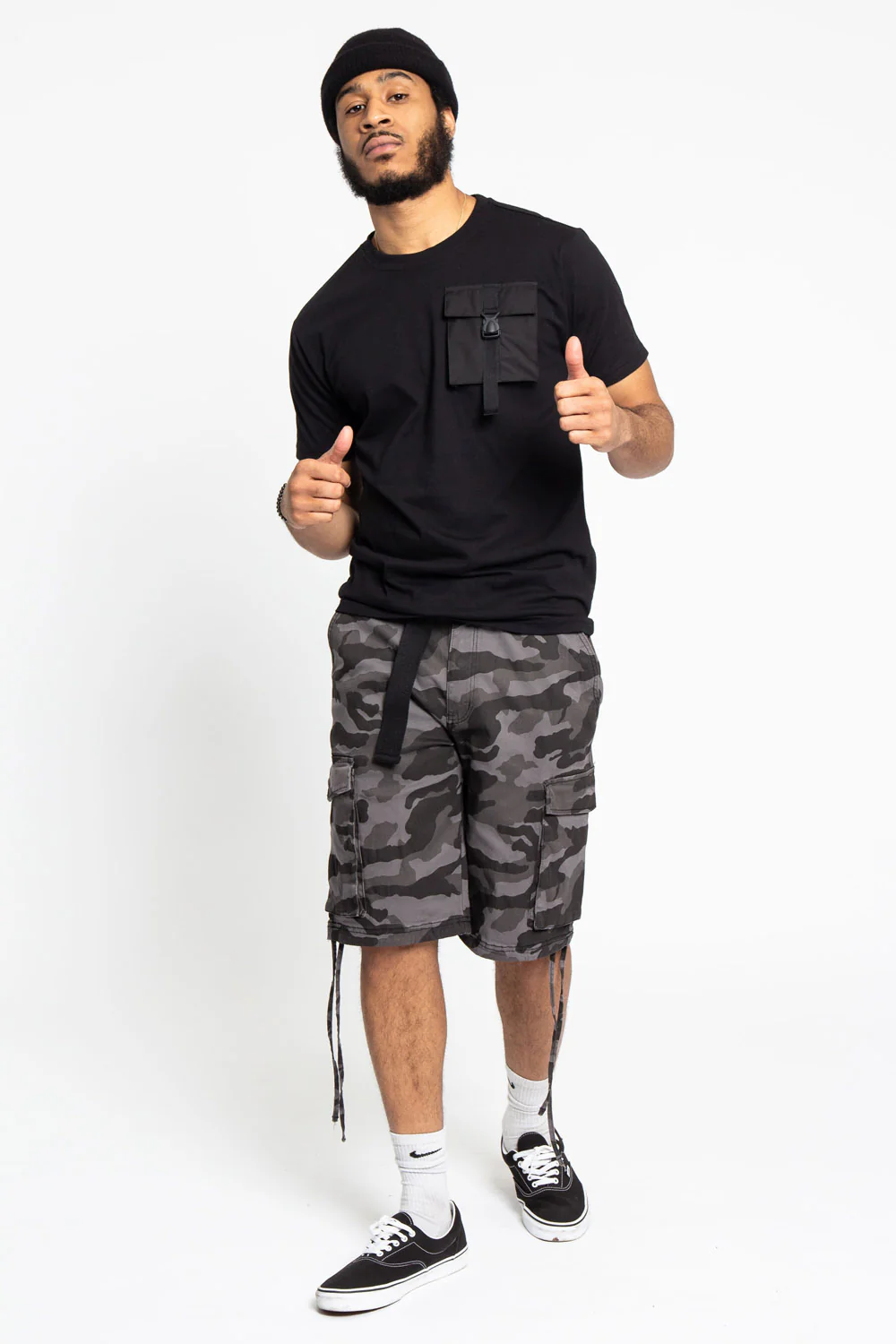 Belted Camo Cargo Shorts - Image 12