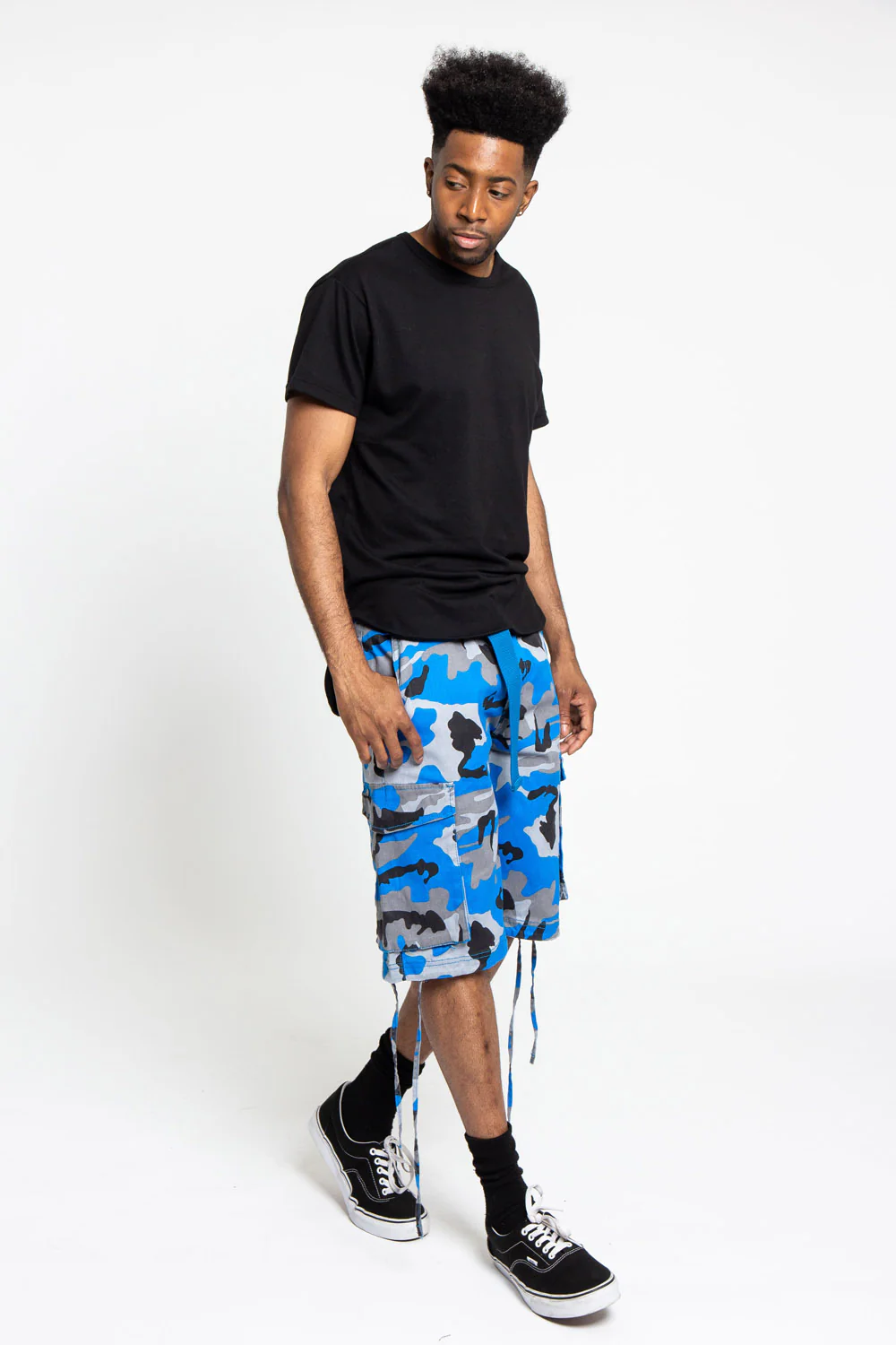 Belted Camo Cargo Shorts - Image 17