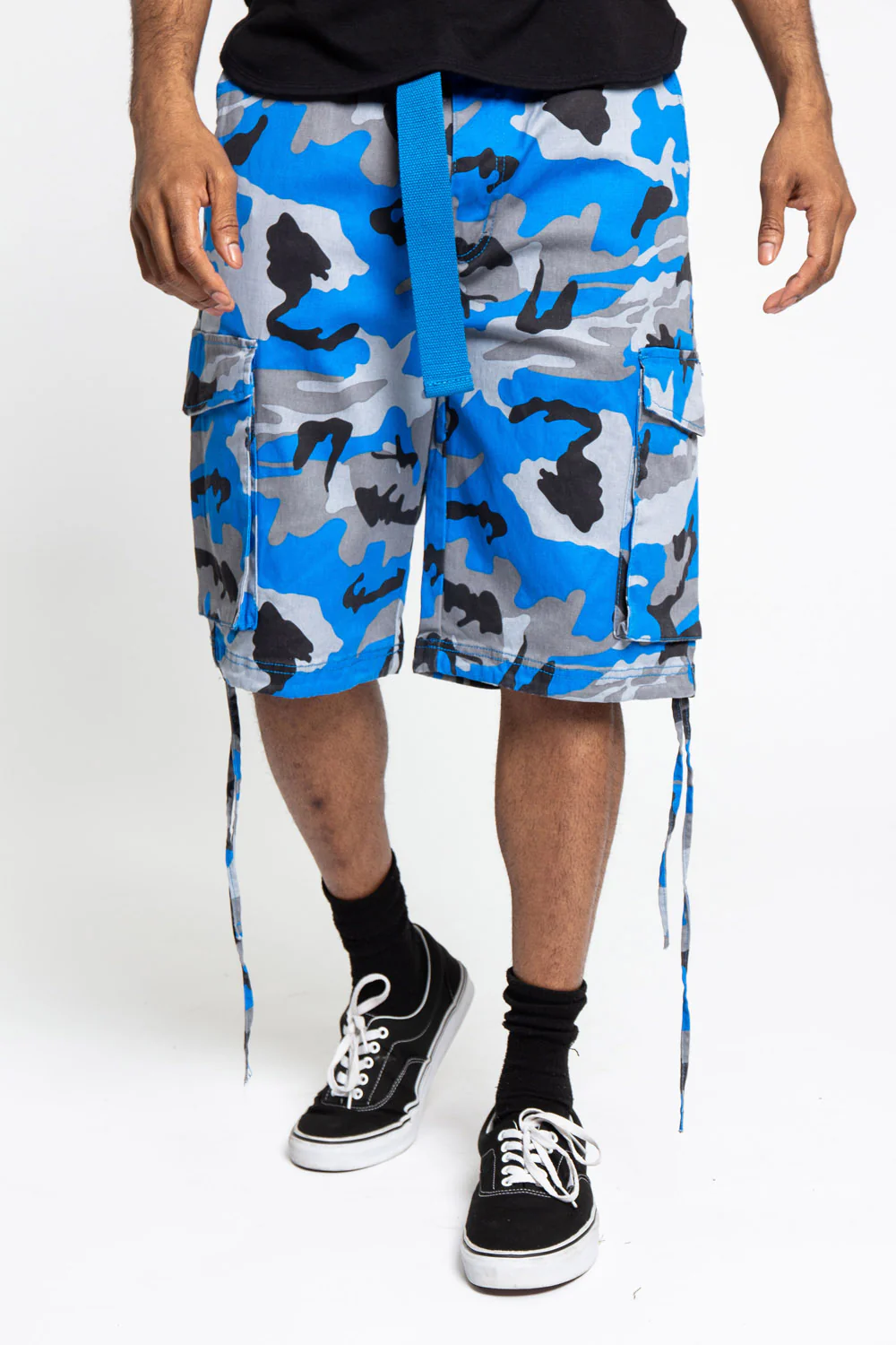 Belted Camo Cargo Shorts - Image 2