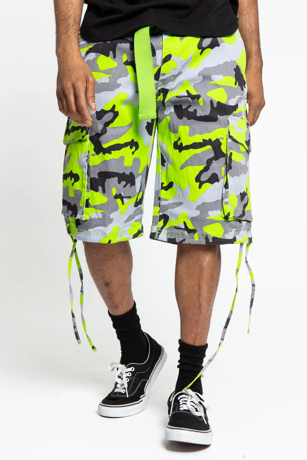 Belted Camo Cargo Shorts - Image 4