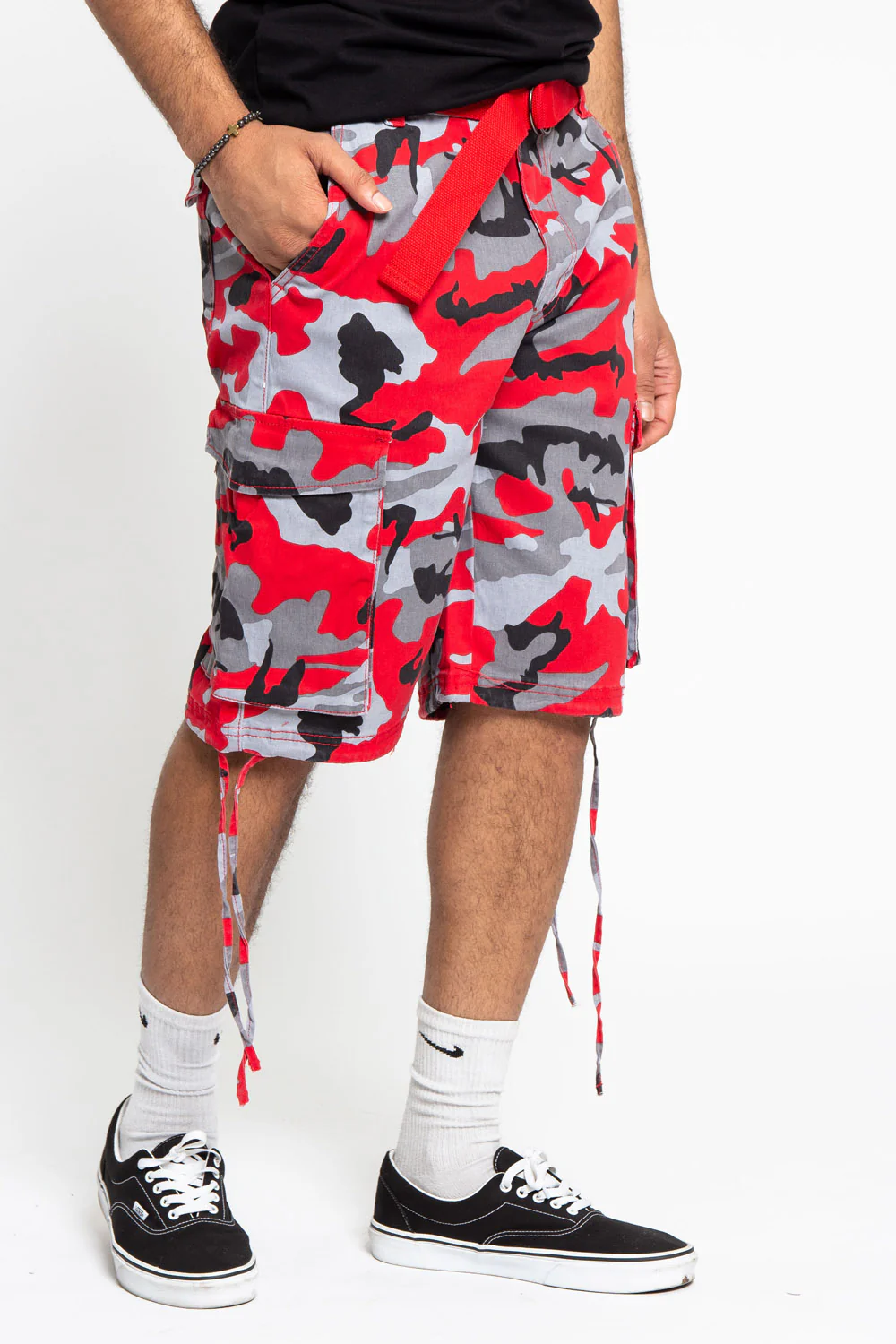 Belted Camo Cargo Shorts - Image 45