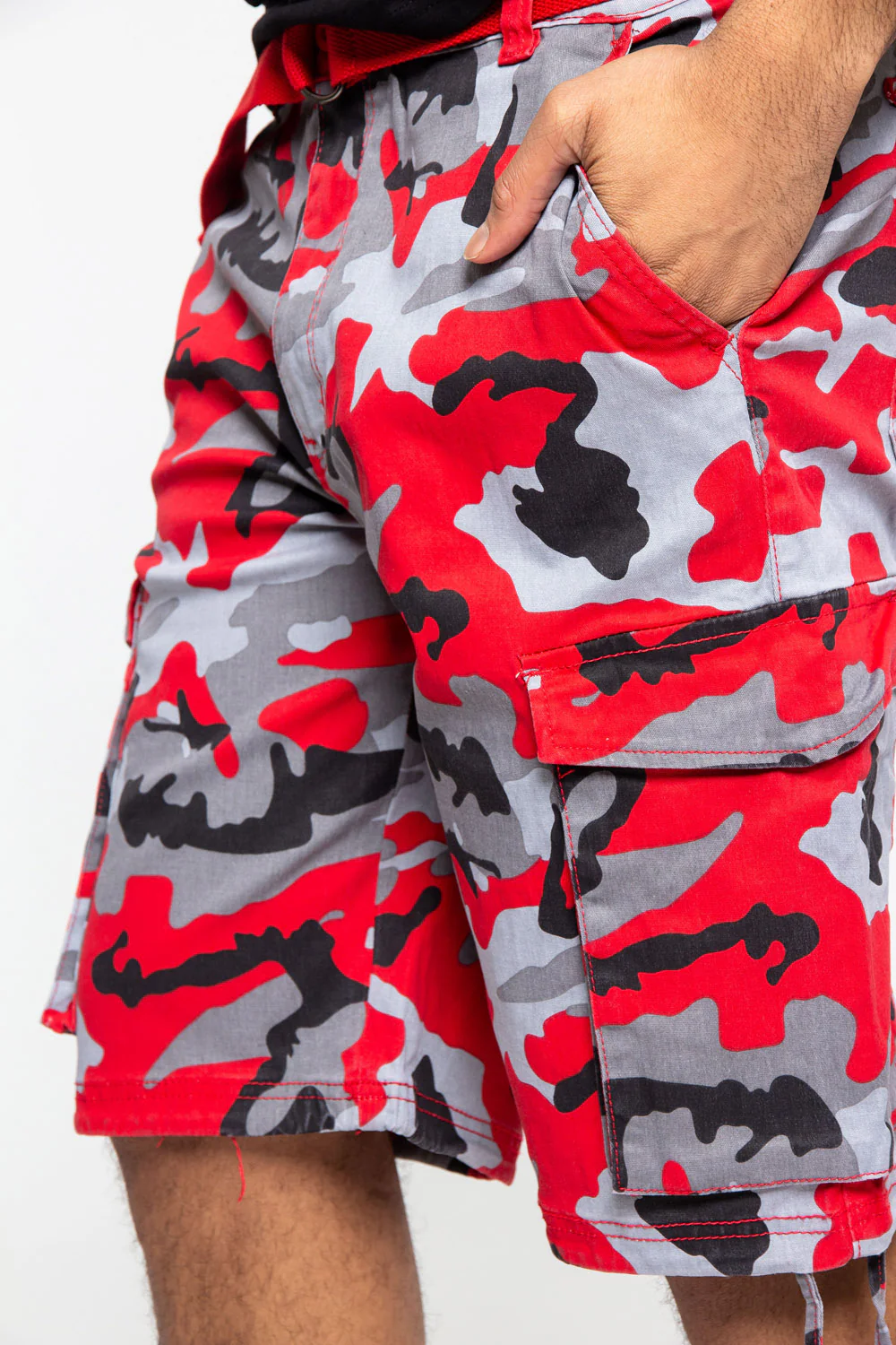 Belted Camo Cargo Shorts - Image 47