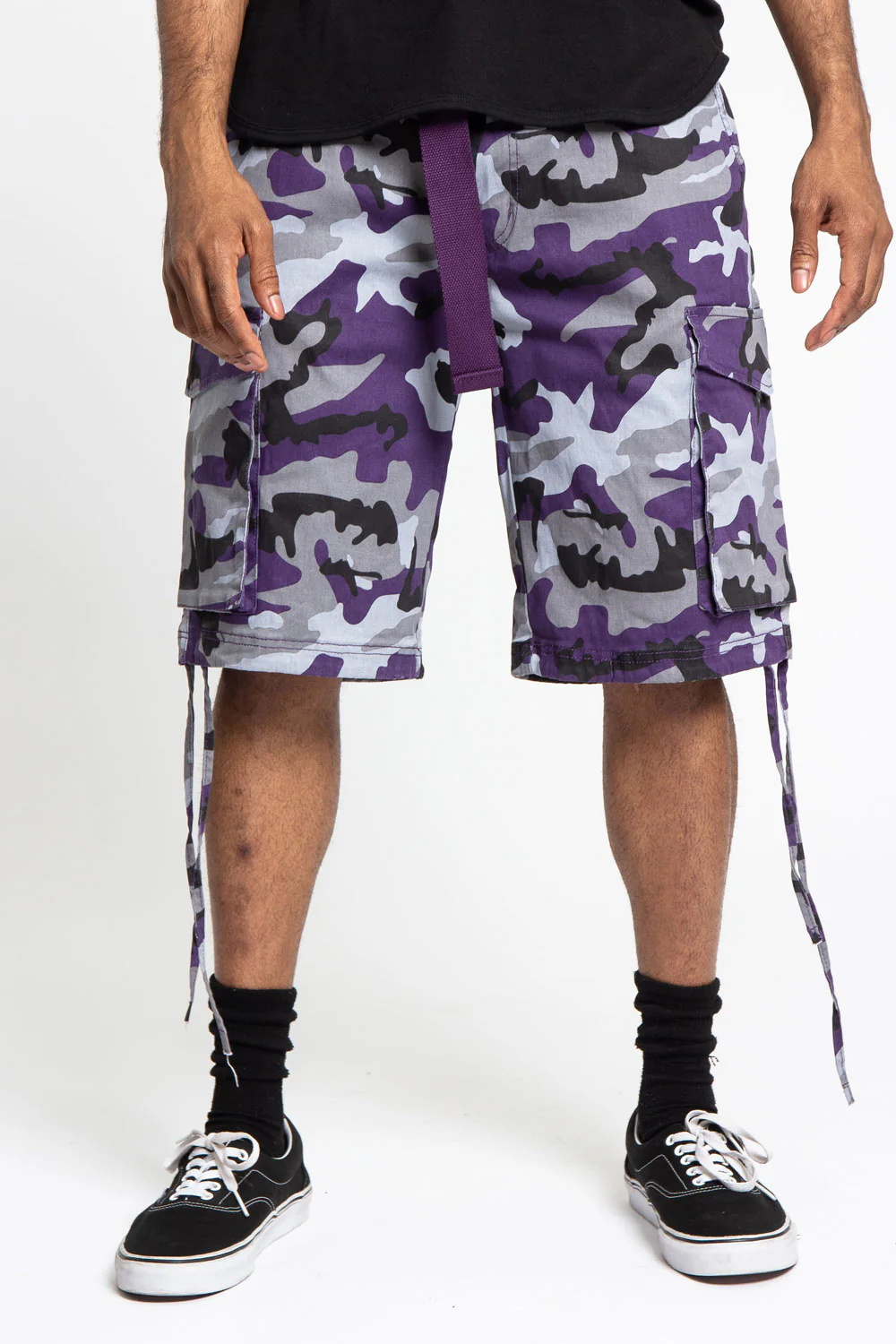 Belted Camo Cargo Shorts - Image 7