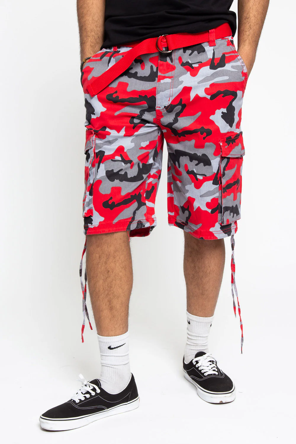 Belted Camo Cargo Shorts - Image 8