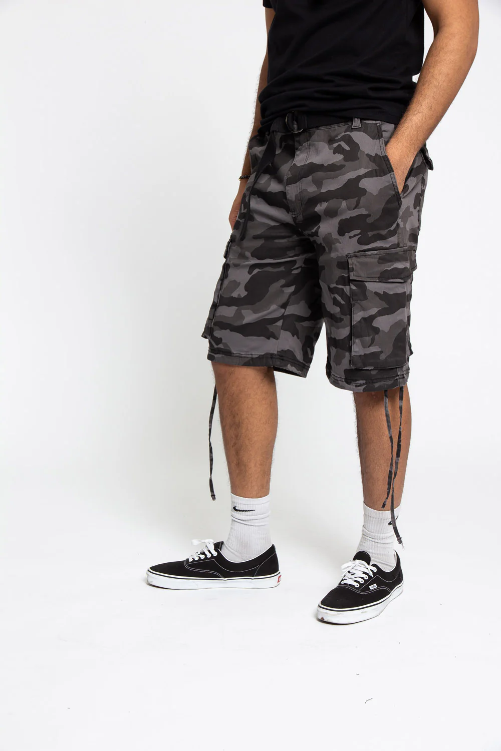 Belted Camo Cargo Shorts - Image 9