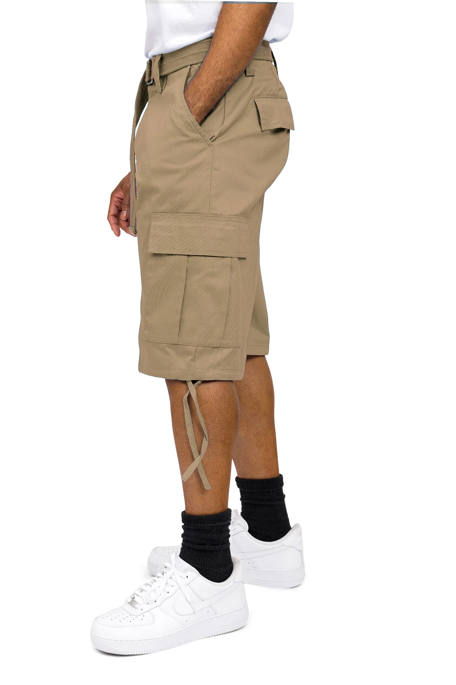 Belted Solid Cargo Shorts (New Colorways) - Image 2