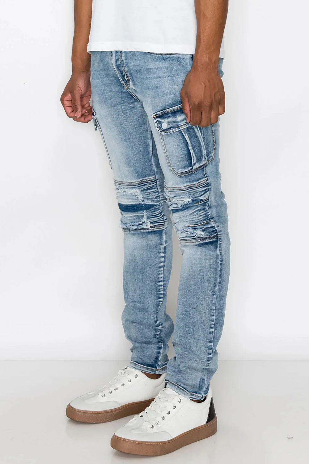 Biker Cargo Denim Jeans - Image 2