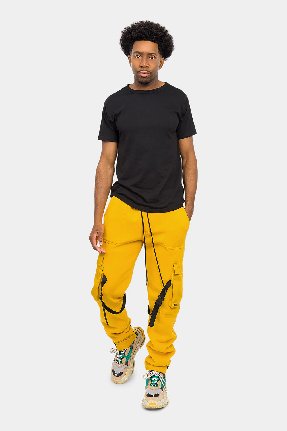 Adjustable Buckle Strap Cargo Sweatpants - Image 6