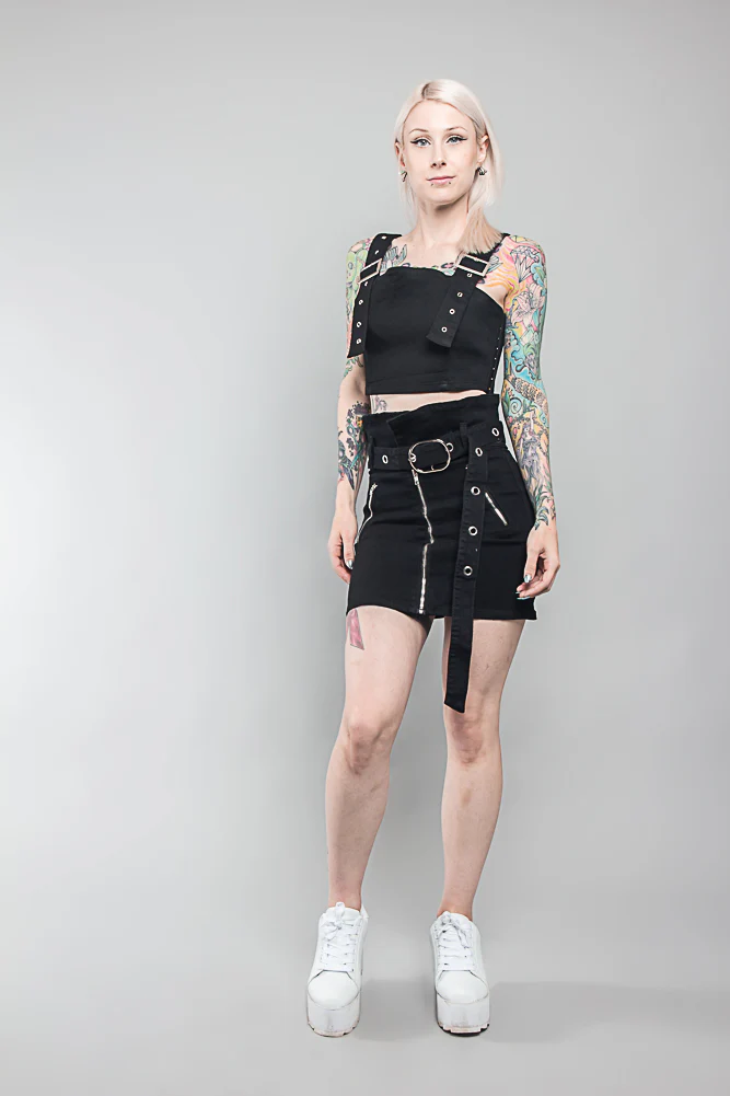Buckled Denim Cropped Shirt - Image 6