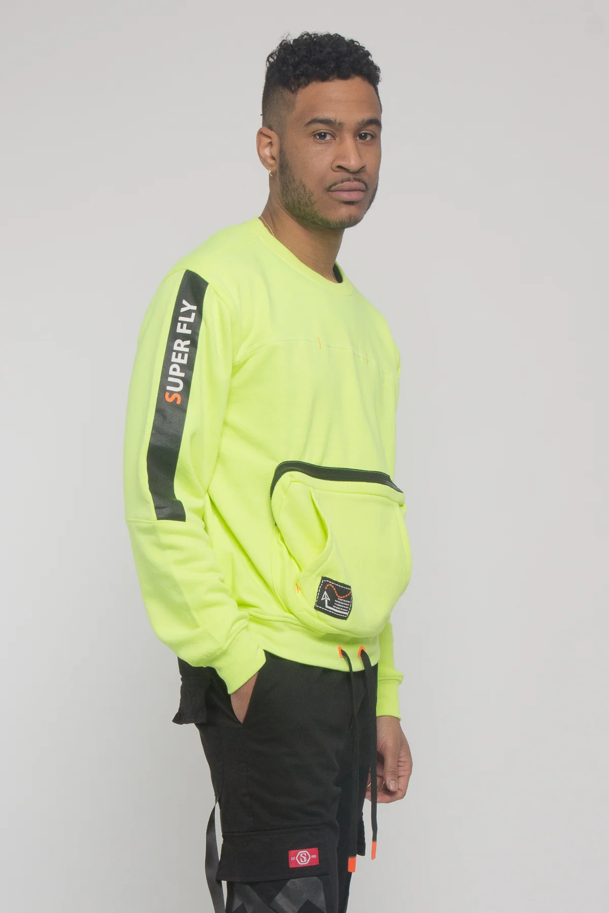 Buckled Front Pocket Pullover Crewneck - Image 10