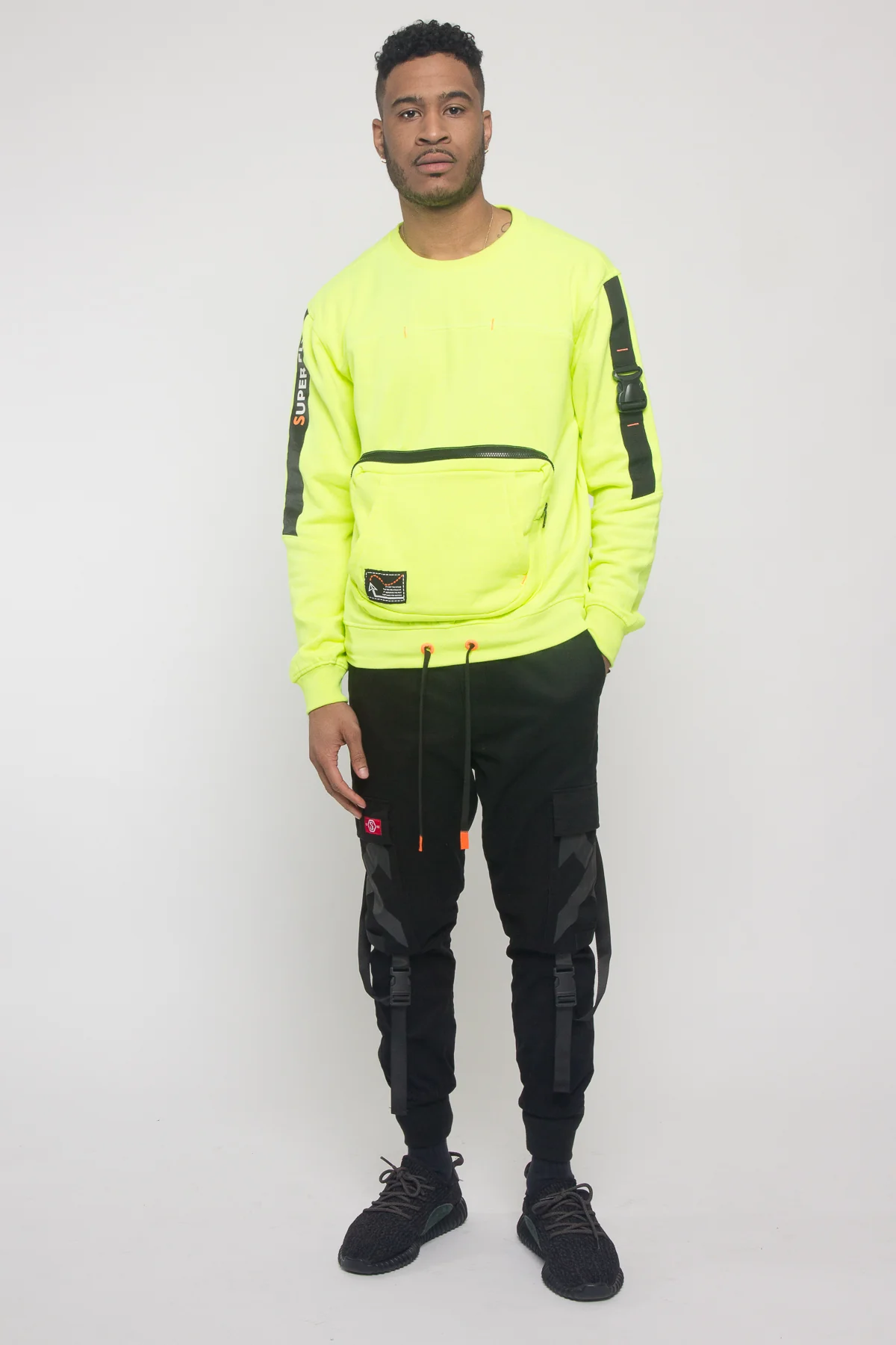 Buckled Front Pocket Pullover Crewneck - Image 11