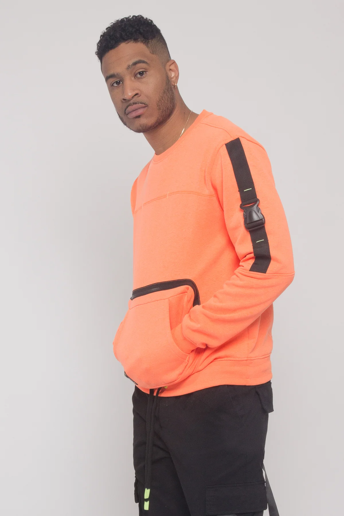 Buckled Front Pocket Pullover Crewneck - Image 14