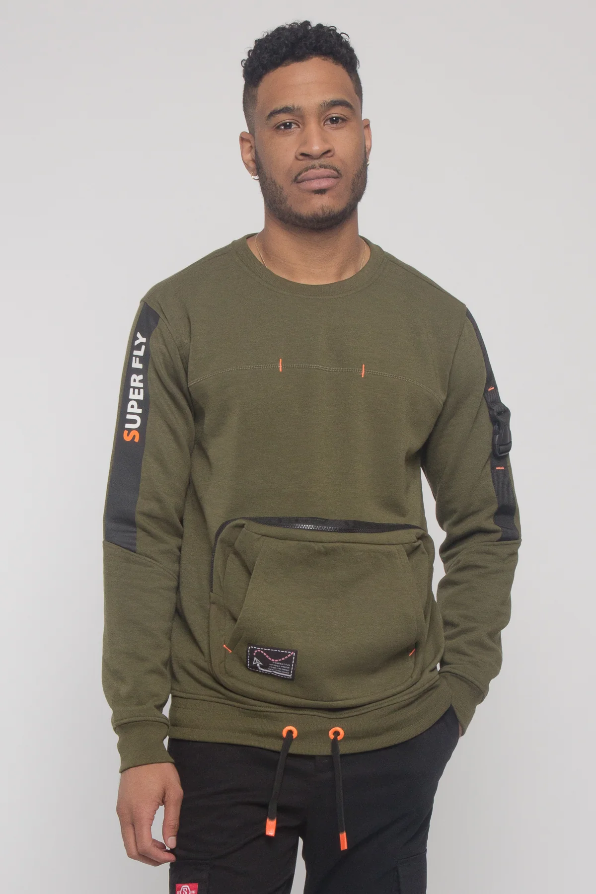 Buckled Front Pocket Pullover Crewneck - Image 19